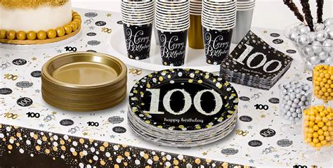 100th birthday party plates|100 year old party supplies.